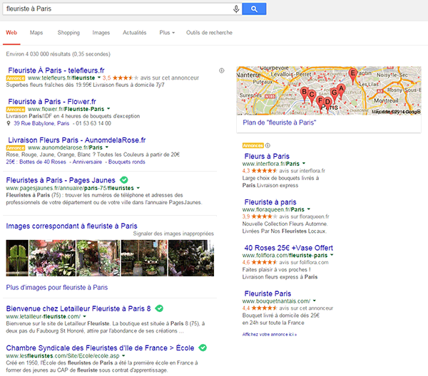 image visibles dans les résultats naturels de Google