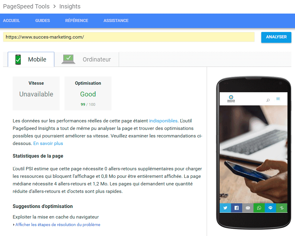 Analyse de la vitesse de votre site web Analyse de la vitesse de votre site web