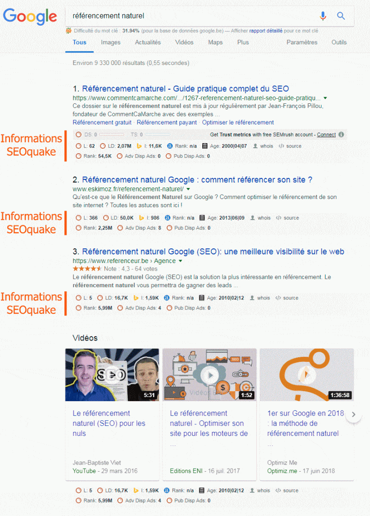 formation referencement seoquake